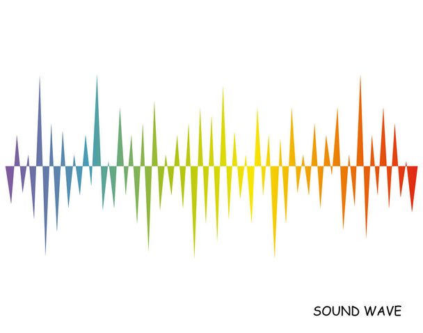 Rainbow musiikki aalto linja tausta. Moderni pulssimusiikkisoitinteknologia. Audio värikäs aalto valkoisella taustalla. Vektorin digitaalinen aaltomuoto
 - Vektori, kuva