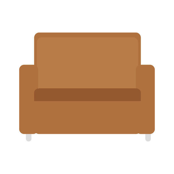 couch comfortable, modern model of settee icon - Vector, Image