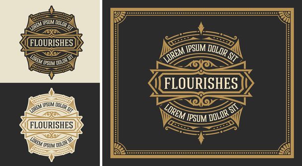 Vintage Logo or Banner Layout with ornamental elements - Vettoriali, immagini