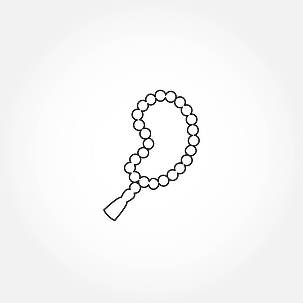 Islamische Perlen säumen das Symbol. Islamische Perlen isolierte Linie Symbol - Vektor, Bild