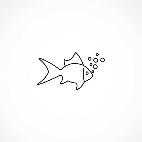 ícone de linha de peixe. ícone de linha isolada de peixe
 - Vetor, Imagem