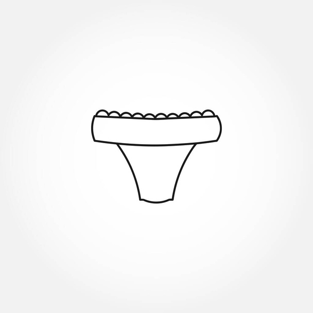 Caleçon ligne icône. culotte femme avec dentelle ligne isolée icône
 - Vecteur, image