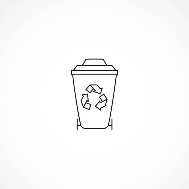 contenedor de papelera de reciclaje de basura para icono de la línea de basura. reciclar basura aislado icono de línea
 - Vector, imagen