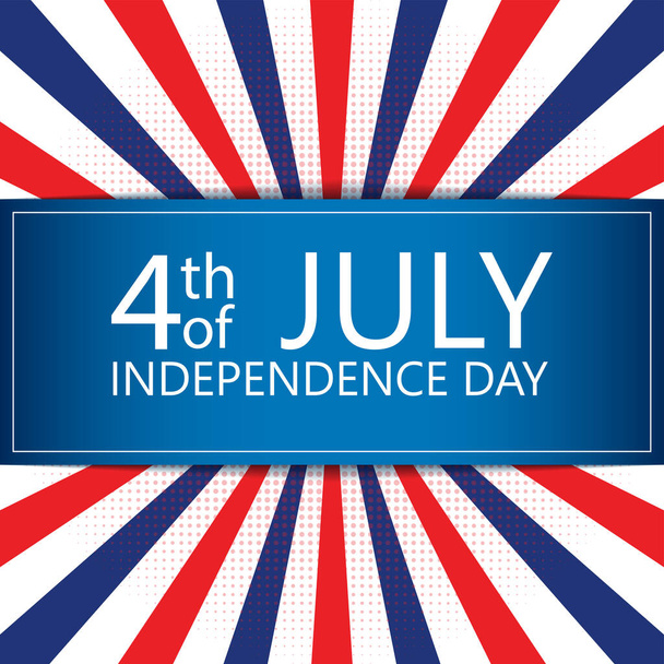 4 июля День независимости США Фон. Векторная иллюстрация
. - Вектор,изображение