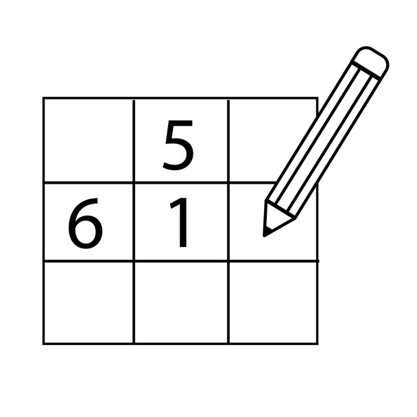sudoku icon on white background. flat style. sudoku game puzzle icon for your web site design, logo, app, UI. sudoku line symbol. sudoku sign.  - Vector, Image