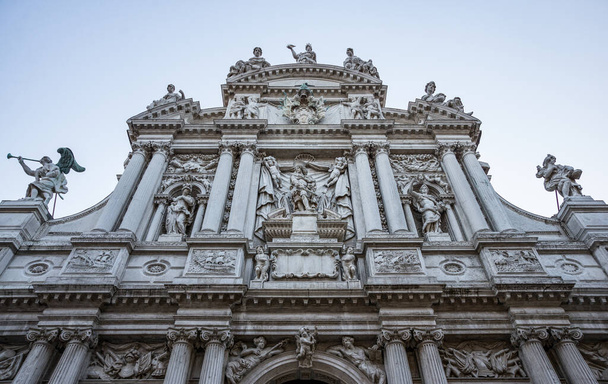 Gorgeous gray facade of a Venetian church - Fotó, kép