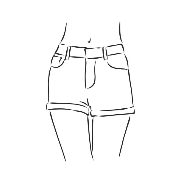 Ilustração vetorial de shorts. Roupas casuais - Vetor, Imagem