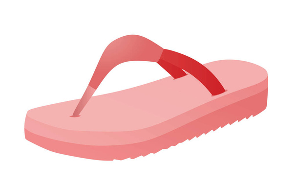 Roze teenslippers. vectorillustratie - Vector, afbeelding