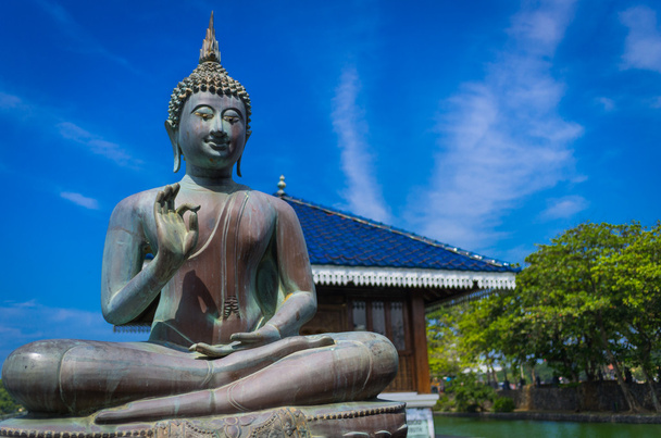 Благословение Будды в буддийском храме Гангарама, Шри-Ланка
 - Фото, изображение