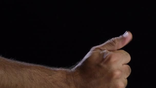 Hand Man Pokaż kciuki w górę Gesture Ok - Materiał filmowy, wideo