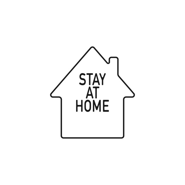 Stay at home concept. Stay home. House with text Stay at home. Logo. Quarantine symbol. Banner or poster. Vector illustration. - Vector, Image
