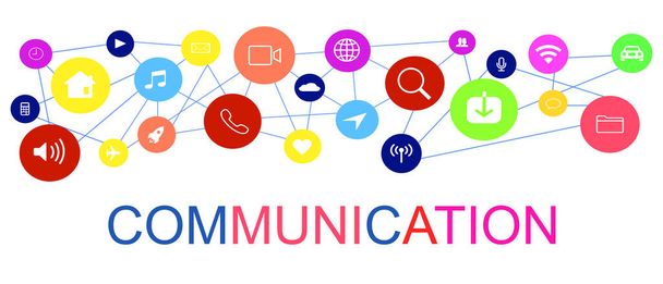 Vetor de um conceito de comunicação.Comunicação interativa colorida eps
 - Vetor, Imagem