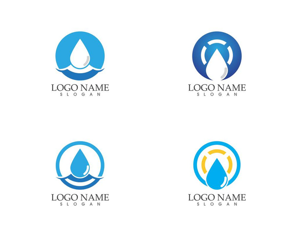 Su bırakma simgesi logo vektör şablonu - Vektör, Görsel