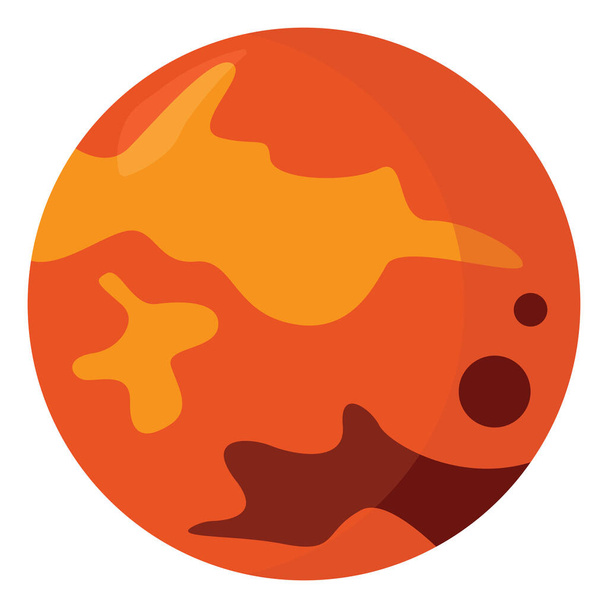 Roter Planet Mars, Illustration, Vektor auf weißem Hintergrund - Vektor, Bild