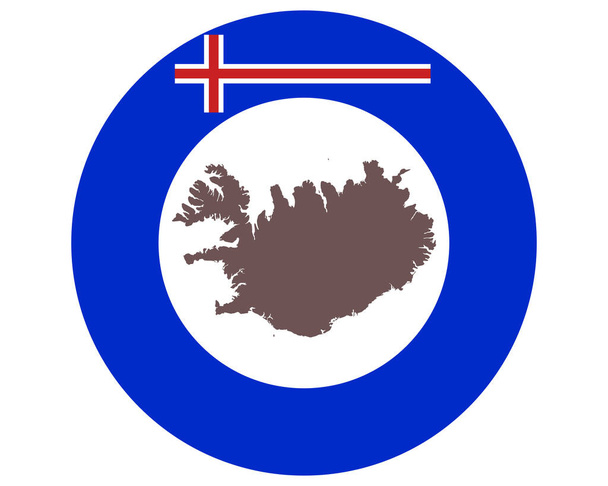 Islannin kartta taustalla lipulla
 - Vektori, kuva