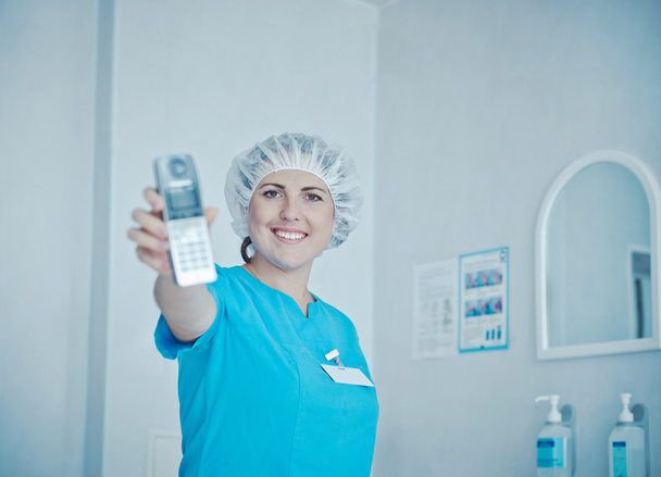 Nurse on the phone. - Valokuva, kuva
