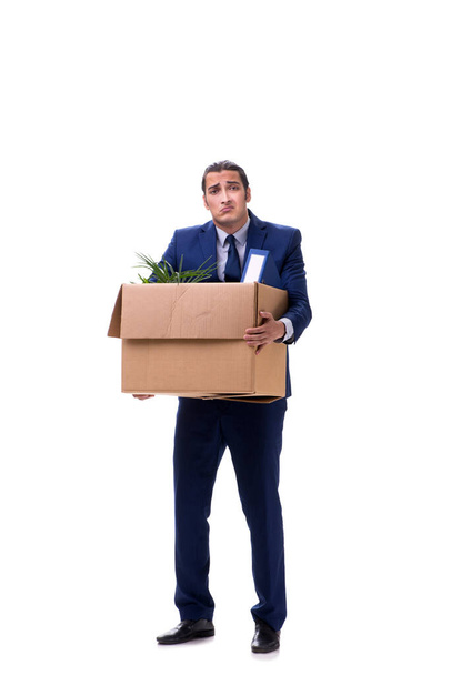 Young male businessman employee isolated on white - Zdjęcie, obraz