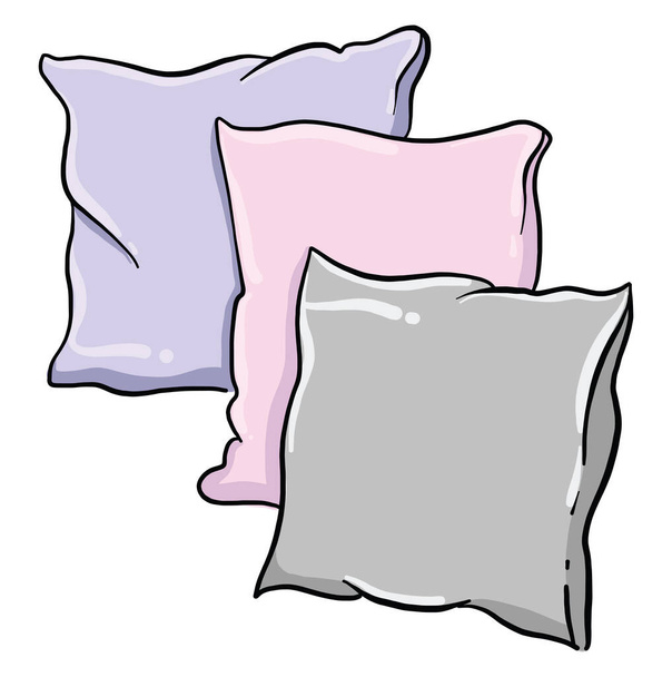 枕、イラスト、白い背景のベクトル - ベクター画像