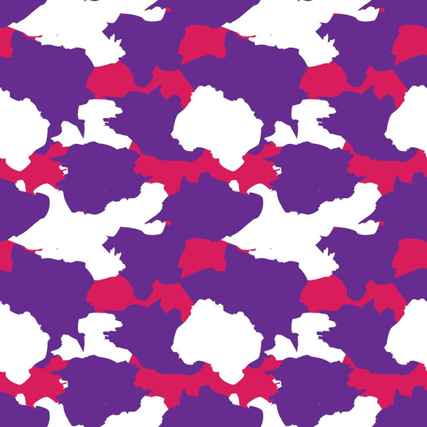 Purple Camouflage abstracte naadloze patroon achtergrond geschikt voor mode textiel, graphics - Vector, afbeelding