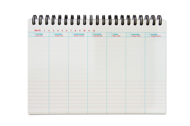 Weekly planner isolated background with path - Photo, Image