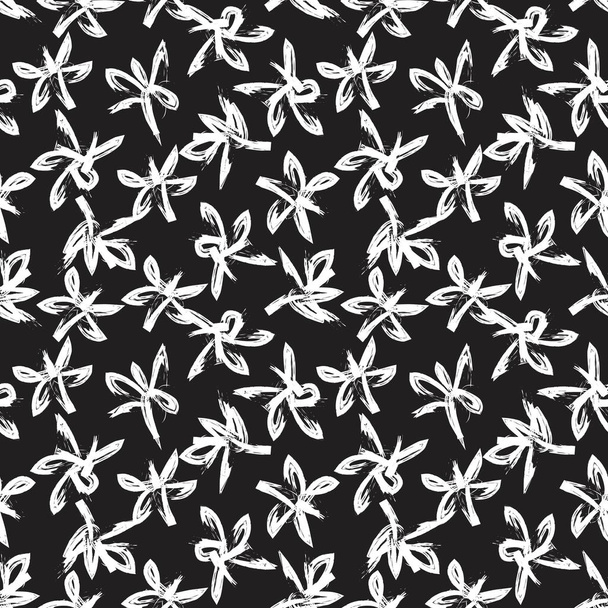 Coups de pinceau floral noir et blanc fond de motif sans couture pour les impressions de mode, graphiques, arrière-plans et l'artisanat - Vecteur, image