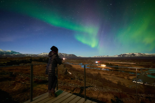 La Luce del Nord (Aurora) sul Parco Nazionale di Thingvellir, Islanda
 - Foto, immagini
