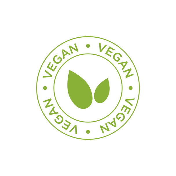 Veganes Vektorsymbol. Rund um ein grünes Symbol - Vektor, Bild