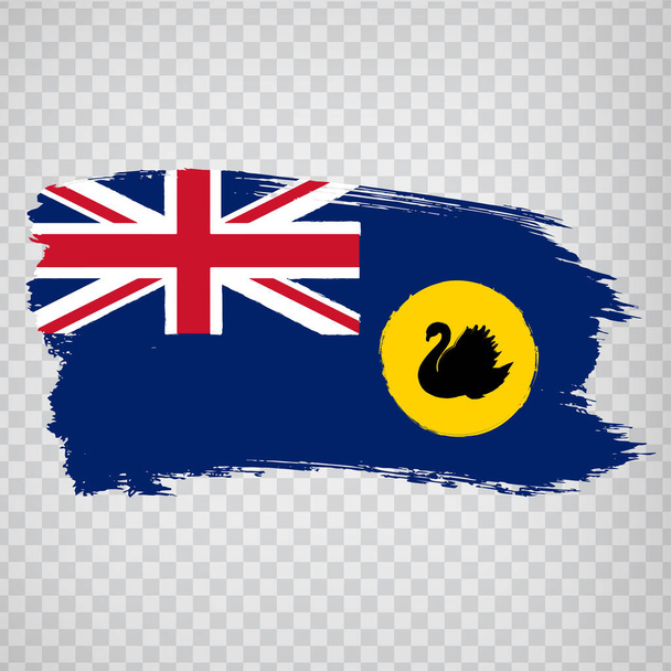 Flag of  Western Australia brush strokes. FlagState of Western Australia on transparent background for your web site design, logo, app, UI. Stock vector.  EPS 10. - Vector, Image