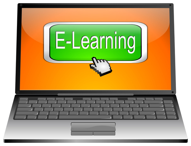 Kannettava tietokone E-Learning-painikkeella
 - Valokuva, kuva