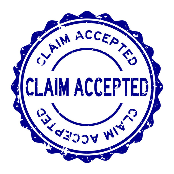 Grunge reclamo azul palabra aceptada sello de goma redonda sobre fondo blanco
 - Vector, Imagen