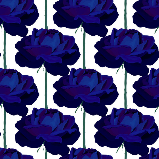 set of beautiful blue roses - Wektor, obraz