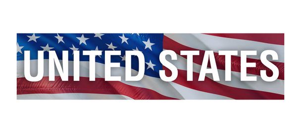 Amerikai zászló lengett a szélben. Realisztikus amerikai zászló háttér, 3D-s renderelés. Amerikai zászló a Függetlenség Napjára, július 4. Amerikai zászló hullámzó Full HD kép. Amerikai Egyesült Államok ország zászlók új - Fotó, kép
