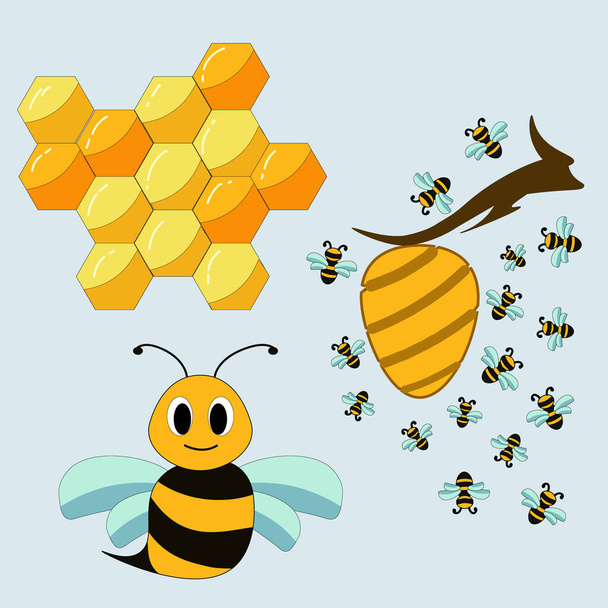 Διάνυσμα σύνολο της ζωής της μέλισσας - Διάνυσμα, εικόνα