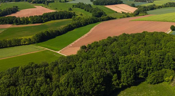 Beautiful farmlands from above - rural scenery - Zdjęcie, obraz