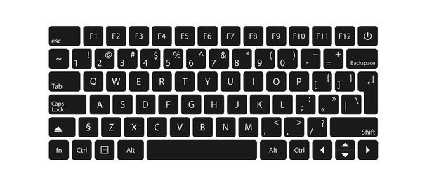 Moderne flache Web-Vorlage mit Tastaturvorlage auf grauem Hintergrund. - Vektor, Bild