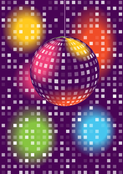 színes disco ball - Vektor, kép