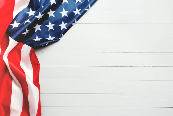 USA Jour commémoratif et concept de fête de l'indépendance, drapeau des États-Unis d'Amérique - Photo, image