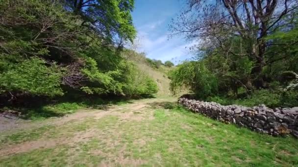 Blick auf die Cheddar Gorge in Somerset, England - eine Kalksteinschlucht in den Mendip Hills, Cheddar, Somerset Vereinigtes Königreich - 25. Mai 2020 - Filmmaterial, Video