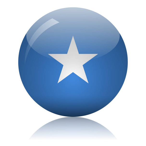 Somalia flag glass ball on light mirror surface vector illustration - Vector, Image