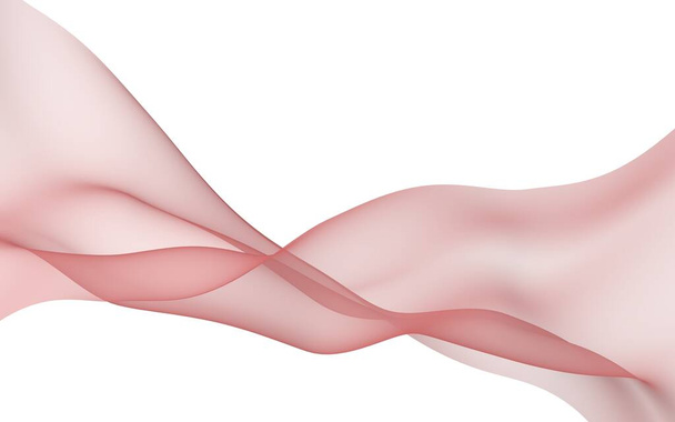 Abstract wave. Scarf. Bright ribbon on white background. Abstract smoke. Raster air background. 3D illustration - Fotoğraf, Görsel