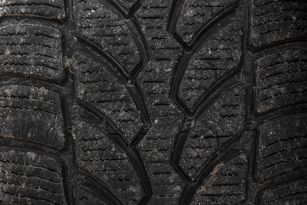 Dirty winter tire tread. Close up. - Photo, Image