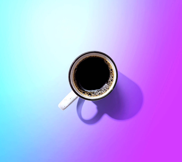 Coffee mug pattern overhead view - Foto, afbeelding