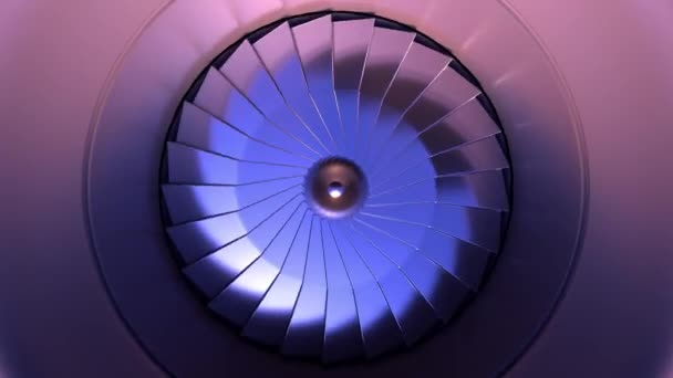 Ventilador frontal do motor de turbina de close-up. Fundo 4K
 - Filmagem, Vídeo