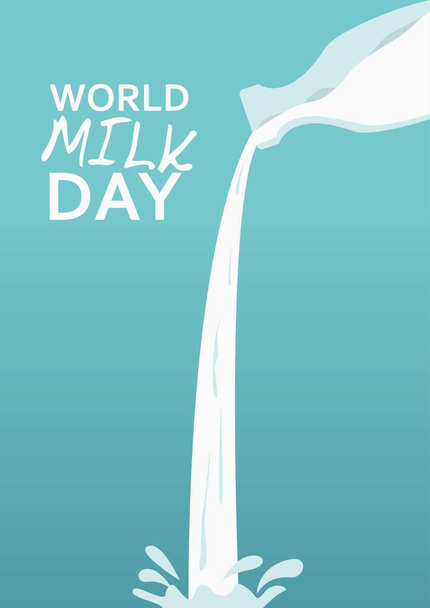 Παγκόσμια ημέρα γάλακτος κάθετη πρότυπο αφίσας, παγκόσμια ημέρα γάλακτος κάθετη πρότυπο αφίσας - Διάνυσμα, εικόνα