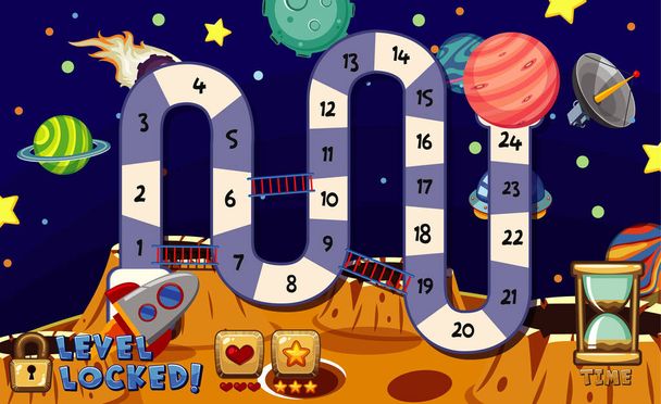 Boardgame template with space background illustration - Vector, Image