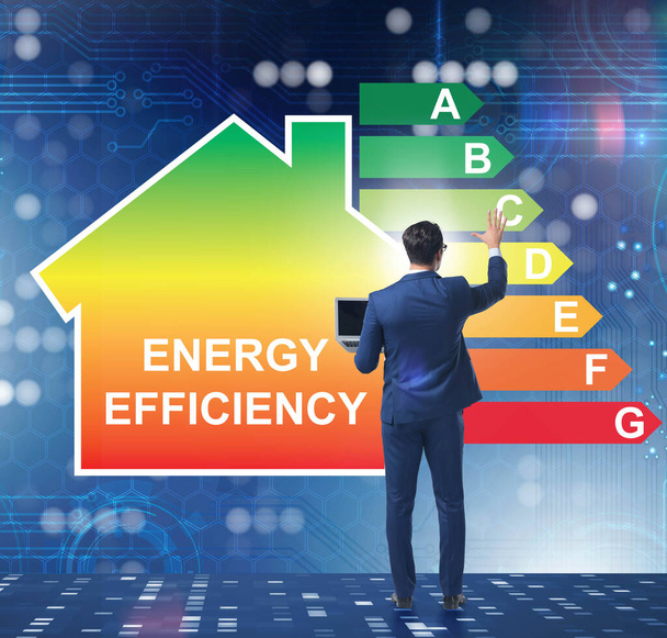Üzletember az energiahatékonyság koncepciójában - Fotó, kép