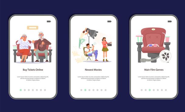Movie and cinema mobile app - Vector, Image