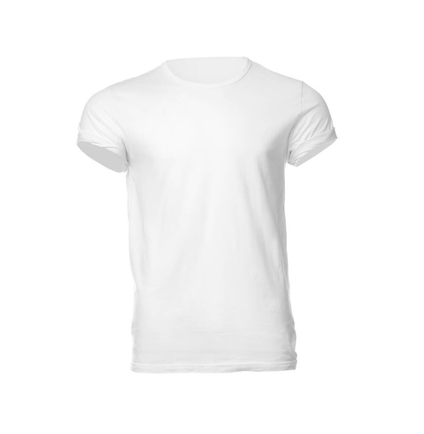 Stylish men's t-shirt isolated on white. Space for design - Photo, Image