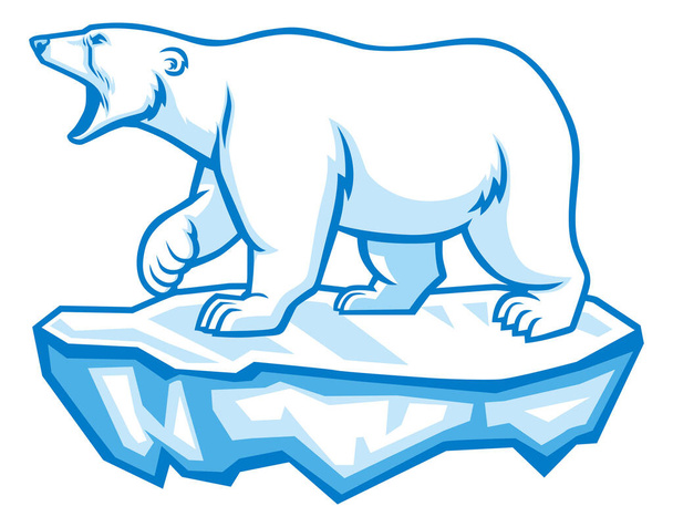 oso polar de pie sobre el hielo
  - Vector, imagen
