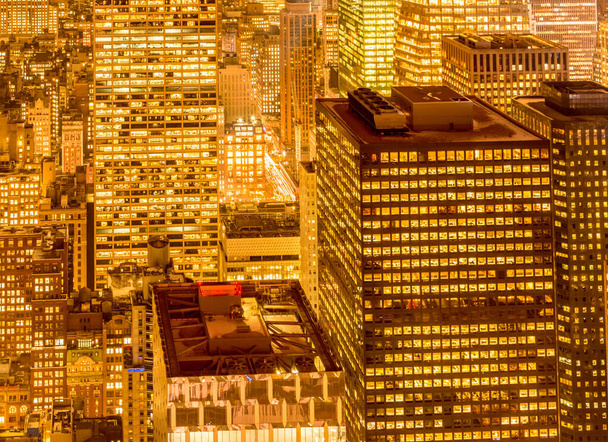 Widok na Nowy Jork Manhattan w godzinach zachodu słońca - Zdjęcie, obraz